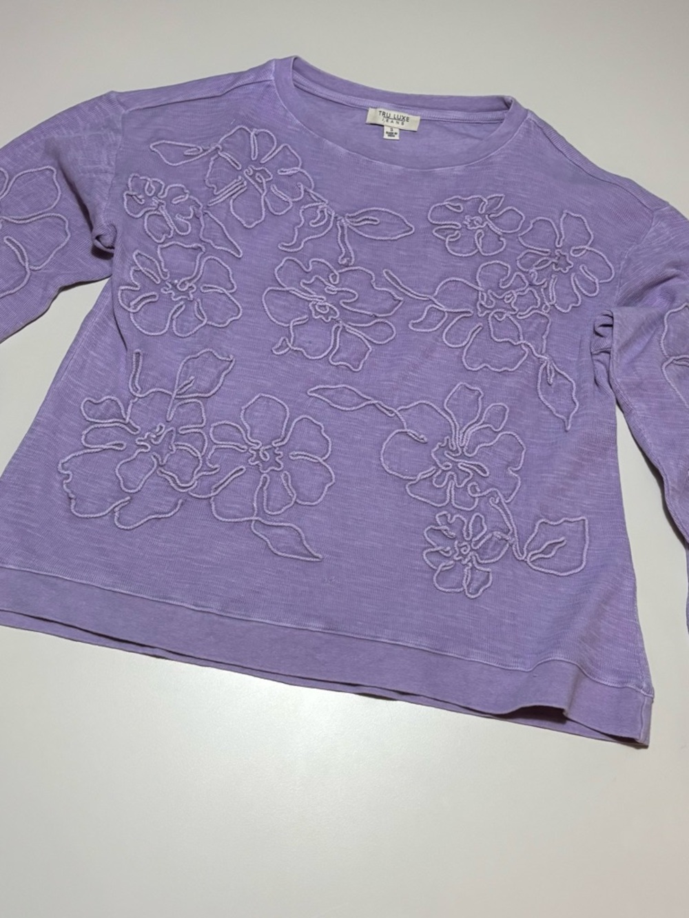 Tru Luxe Jeans Lilac Crewneck Top